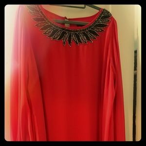 Beaded neckline dress
